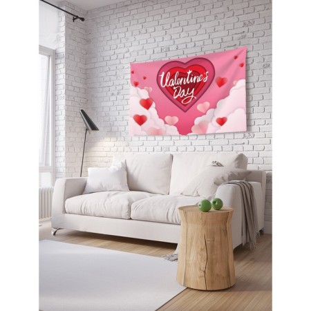 Decorative panel with photo printing "Love in the clouds", horizontal, size 100x150 cm