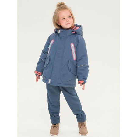 Jacket for girls, height 98 cm, dark gray color-8