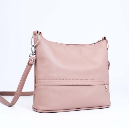 Janelli Cross-Boda Bag on a zipper, 2 outer pockets, powder color-2