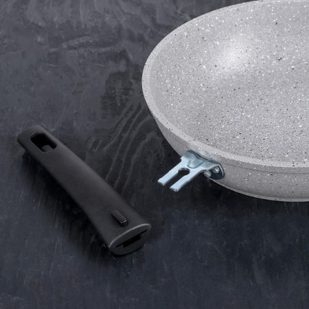 A set of kitchen utensils “Marble No. 4”, a lid, a removable handle, anti -stick coating, color light marble-4