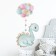 Sticker Plastic Interior color "Blue dinosaur with balloons" 30x60 cm