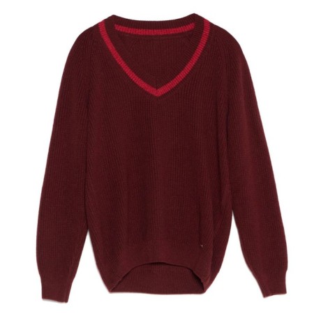 Women's Pulover from the Italian yarn CONTE Elegant, size L, color Burgundy-3