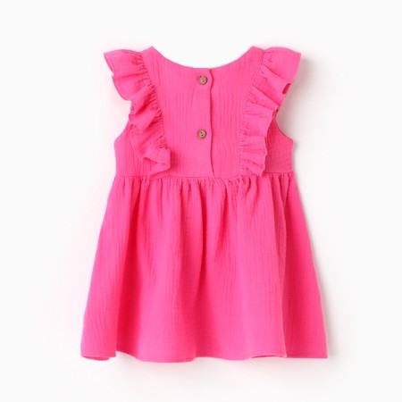 Baby dress with ruffles KAFTAN "Muslin", p. 34 (122-128 cm), bright pink-12