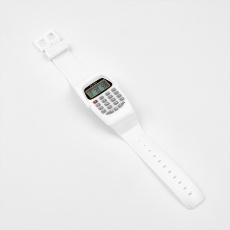 Watch is an electronic nursery, with a calculator, silicone strap, L-21 cm, white-3