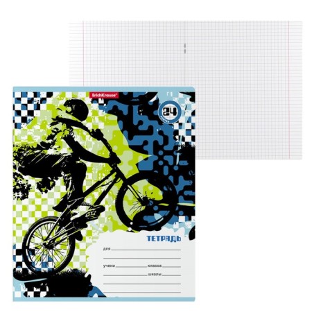 Notebook 24 sheets in the Erichkrause “Erichkrause Cyclist”, the cover coated cardboard, an offset block, with a print