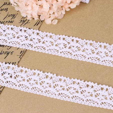 Knitted lace, 40 mm × 10 ± 1 m, white color-1