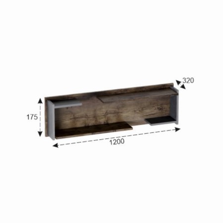 Hanging shelf "Glasgow", 1200x175x320, metal Brooklyn/taxonia-1