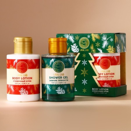 New Year. Gift set New Year: shower gel and body lotion, 2x100 ml-1