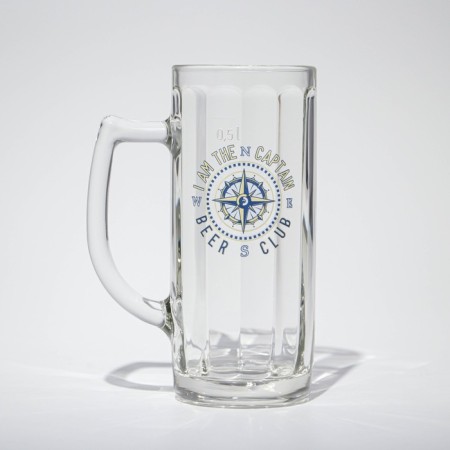 Glass mug for beer "Hamburg. Captain ", 500 ml, MIX drawing-4