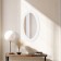 Wall mirror, oval, white 37.5x57.5 cm, zp = 29.5x49.5 cm