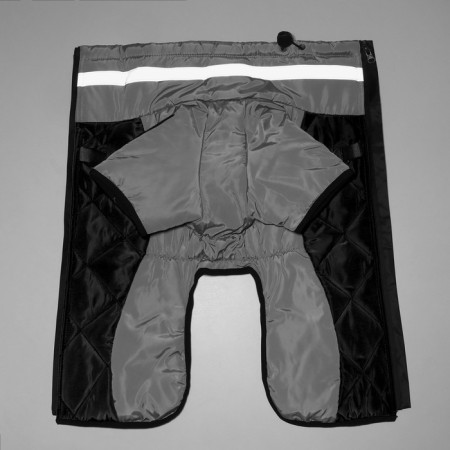 Jacket for large dogs, membrane, 3xl (DS 50, Osh 49, OG 69cm), gray-black-11