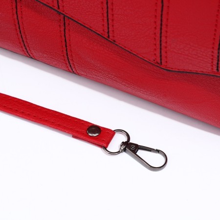 Magneta bag bag, long belt, red color-5