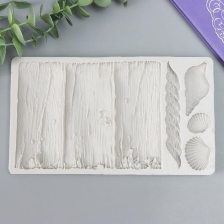 Mold Silicon "Background - Beach with shells" 5 items 19.8x11.4x1 cm