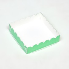 PVC cookie box, mint, 12 x 12 x 3 cm