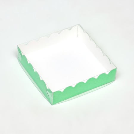 PVC cookie box, mint, 12 x 12 x 3 cm
