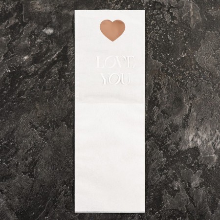 Packet-cone for flowers, "love", white, 14x40 cm-2