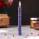 A candle from wax with a rose "Energy, Harmony and Bliss", 13x1.7 cm, 1 h, purple