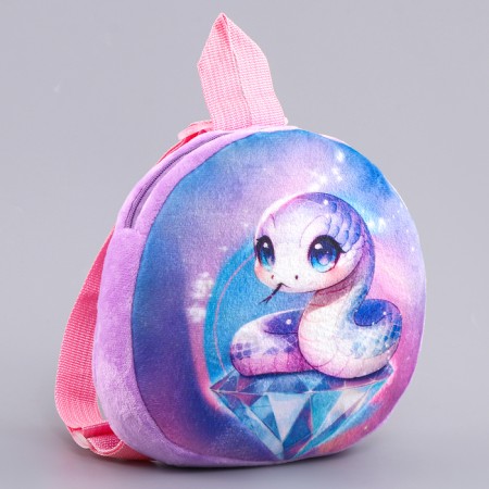 New Year's Baby backpack "Magic Snake", plush, purple color, for the New Year-2