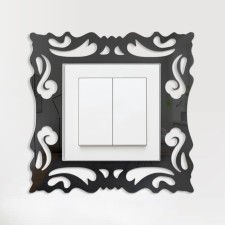 Interior sticker for a circuit breaker, mirror wall decor, 15x15 cm, black