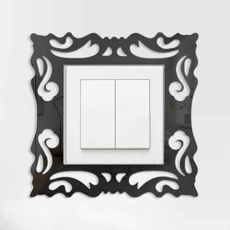 Interior sticker for a circuit breaker, mirror wall decor, 15x15 cm, black