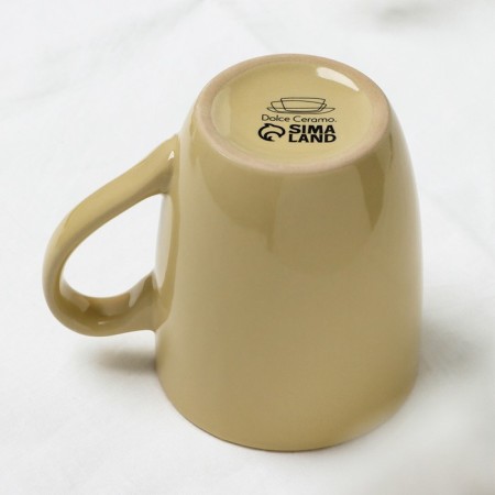 Ceramic "Style" mug, 450 ml, beige color-3