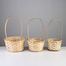 A set of wicker baskets (bamboo), 16xh10/32 cm, 18xh10/34 cm, 21xh10/36 cm, 3 pcs