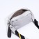 Richet Cross-Body bag, external pocket, 2 long belts, gray color.