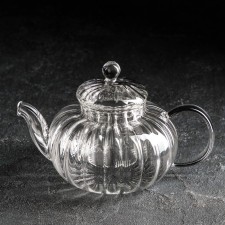 Hot kettle with a glass cover and sieve 