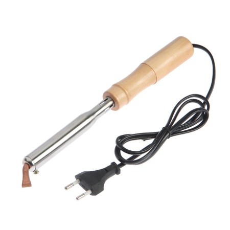 Tundra soldering iron, wooden handle, flat copper sting, 75 watts, 220 B-7