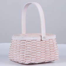 Wicker basket, sequoia, 17.5x15x11.5/23.5 cm, pink