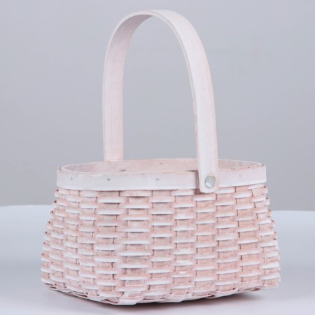 Wicker basket, sequoia, 17.5x15x11.5/23.5 cm, pink