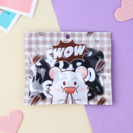 Hair gum "Good wishes" (set of 50 pcs) mouse, 2 cm, mix-1