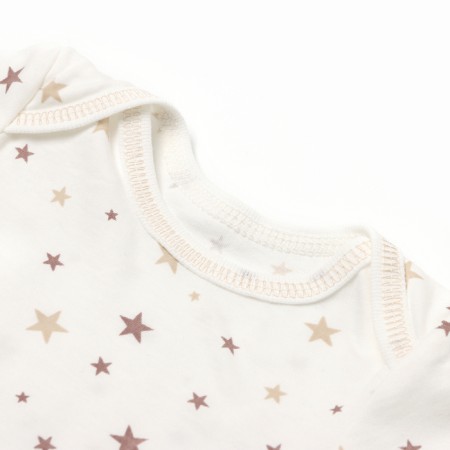 Body baby with short sleeve, white color/stars, height 80-1
