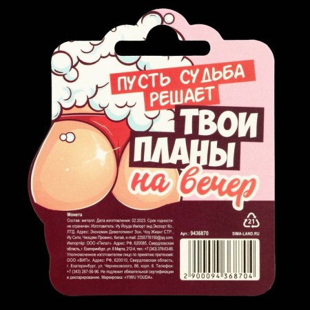 Монета выбора сувенир 18+ «Дать - Не дать»-8