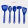 A set of kitchen supplies of the “Points”, 5 objects, the color of the blue