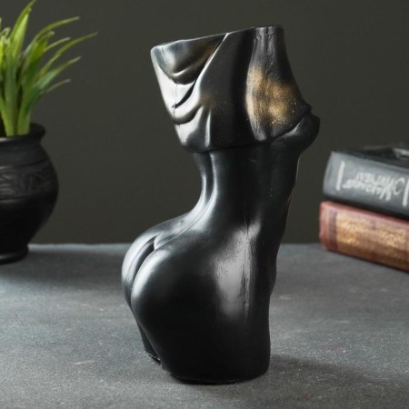 Vase "Grace" black with gold, 0.7 liters-3