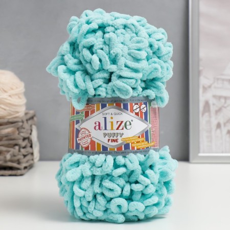 Yarn "Puffy Fine" 100% micropoliester 14.5m/100g (263 turquoise)