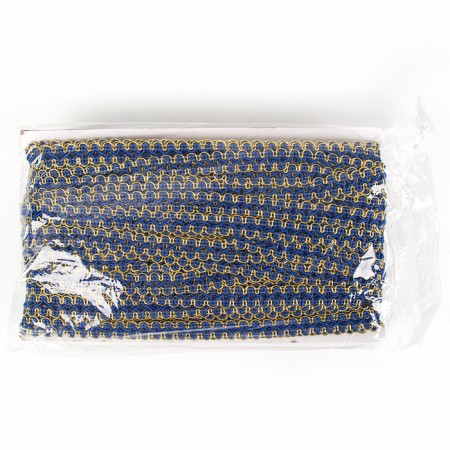 Blue braid with gold along the edge, 1.5 cm, winding 50 m-3