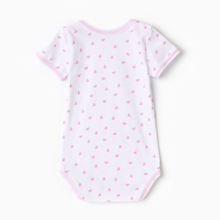 Body baby with short sleeve, white color/hearts, height 80-4