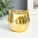 Ceramics candlestick for 1 candle "Little eagle owl" gold D-3 cm 5.2x6.5x6.7 cm