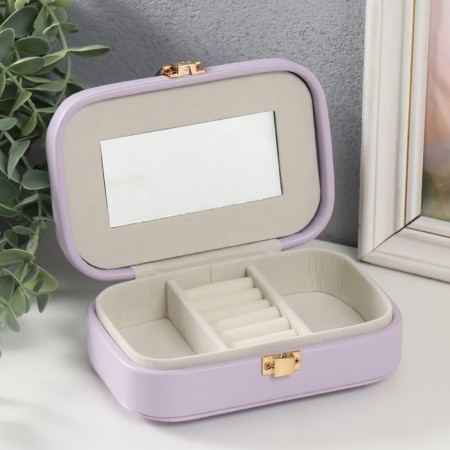 Casket to the leatherette for jewelry "Emory" Lilac15x10x4.5 cm-2