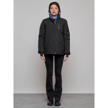 Ski jacket female, size 46, black color-4