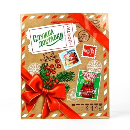 Package New Year's laminated “New Year's Post”, ML 21 x 25 x 8 cm-1