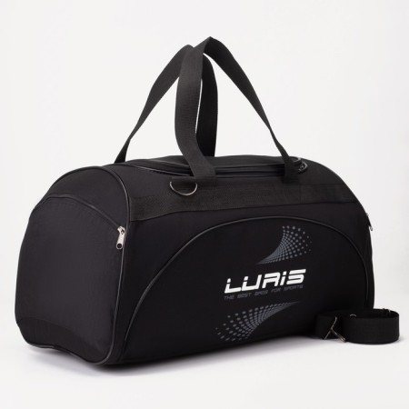 Sports bag with lightning, 2 outer pockets, long belt, black color