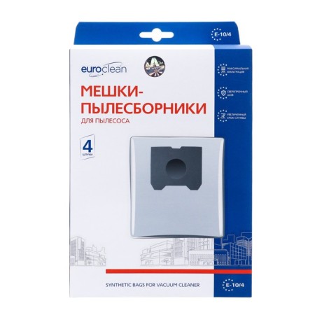 E-10/4 EuroClean bag synthetic for a vacuum cleaner, 4 pcs-1
