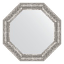 Mirror in the baguette frame, a wave of chrome 90 mm, 71x71 cm