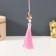 Textile suspension, metal "Chinese lion" pink 1x1.2x10 cm