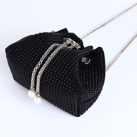 Female bag on a puff, black color-8