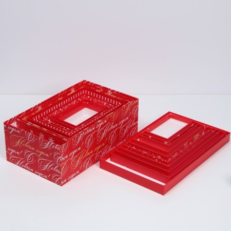 A set of gift boxes 10 in 1 “Miracles Time”, 12 x 7 x 4 - 32.5 x 20 x 12.5 cm, New Year-4