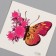 Tattoo on the body color "butterfly-rose" 6x6 cm